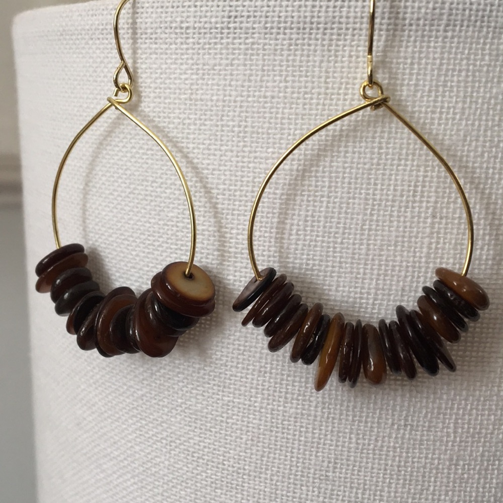 🤎 HANDMADE brown earrings! 🤎 - Picture 3 of 7